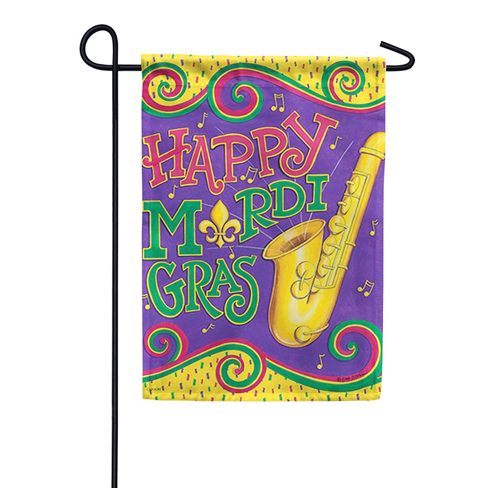 Mardi Gras Sounds Double Sided Garden Flag