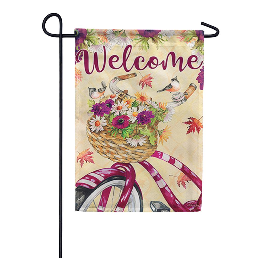 Bicycle Floral Garden Flag