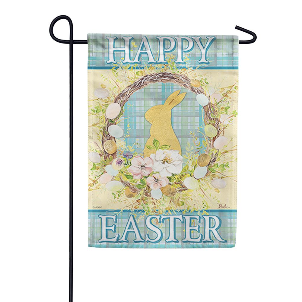 Plaid Wreath Glitter Trends Double Sided Garden Flag