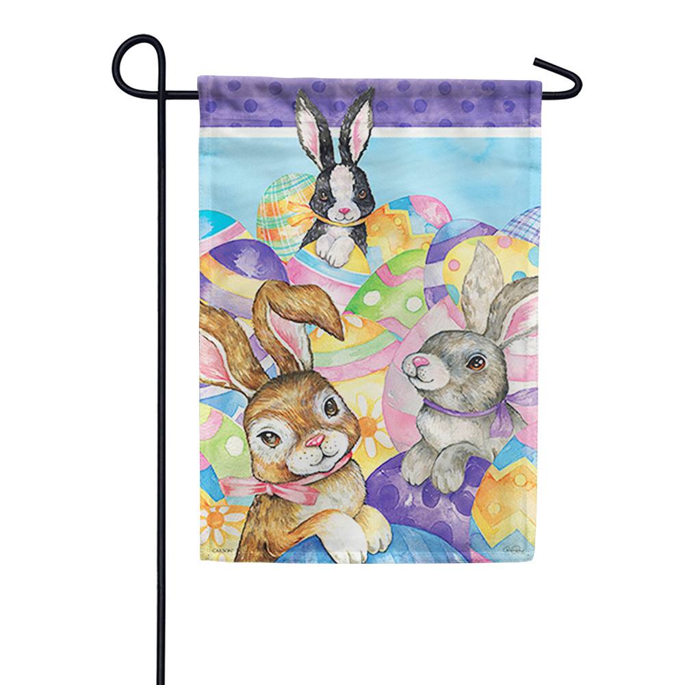 Happy Bunnies Double Sided Garden Flag