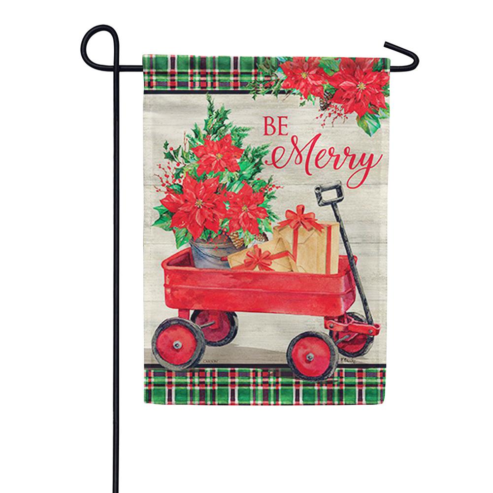 Christmas Wagon Double Sided Garden Flag