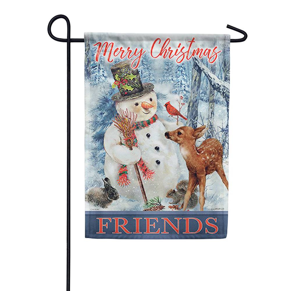 Merry Christmas Friends Double Sided Garden Flag