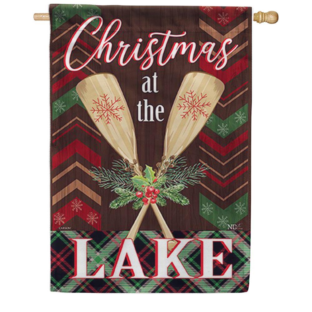 Christmas Lodge Double Sided Garden Flag