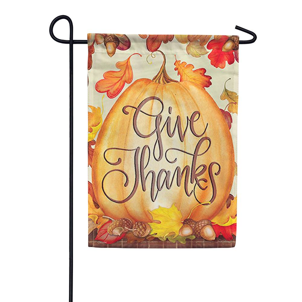 Carson Give Thanks Pumpkin Double Sided Garden Flag