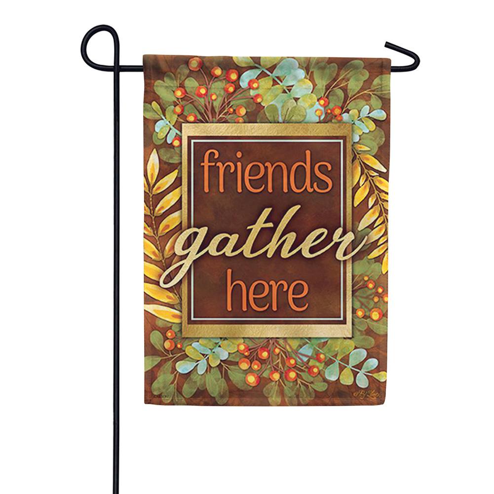 Leaves & Berries Glitter Trends Double Sided Garden Flag