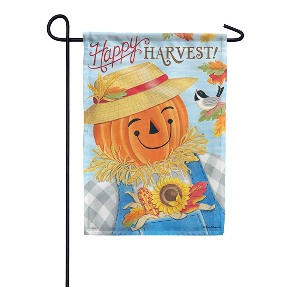 Happy Harvest Scarecrow Double Sided Garden Flag