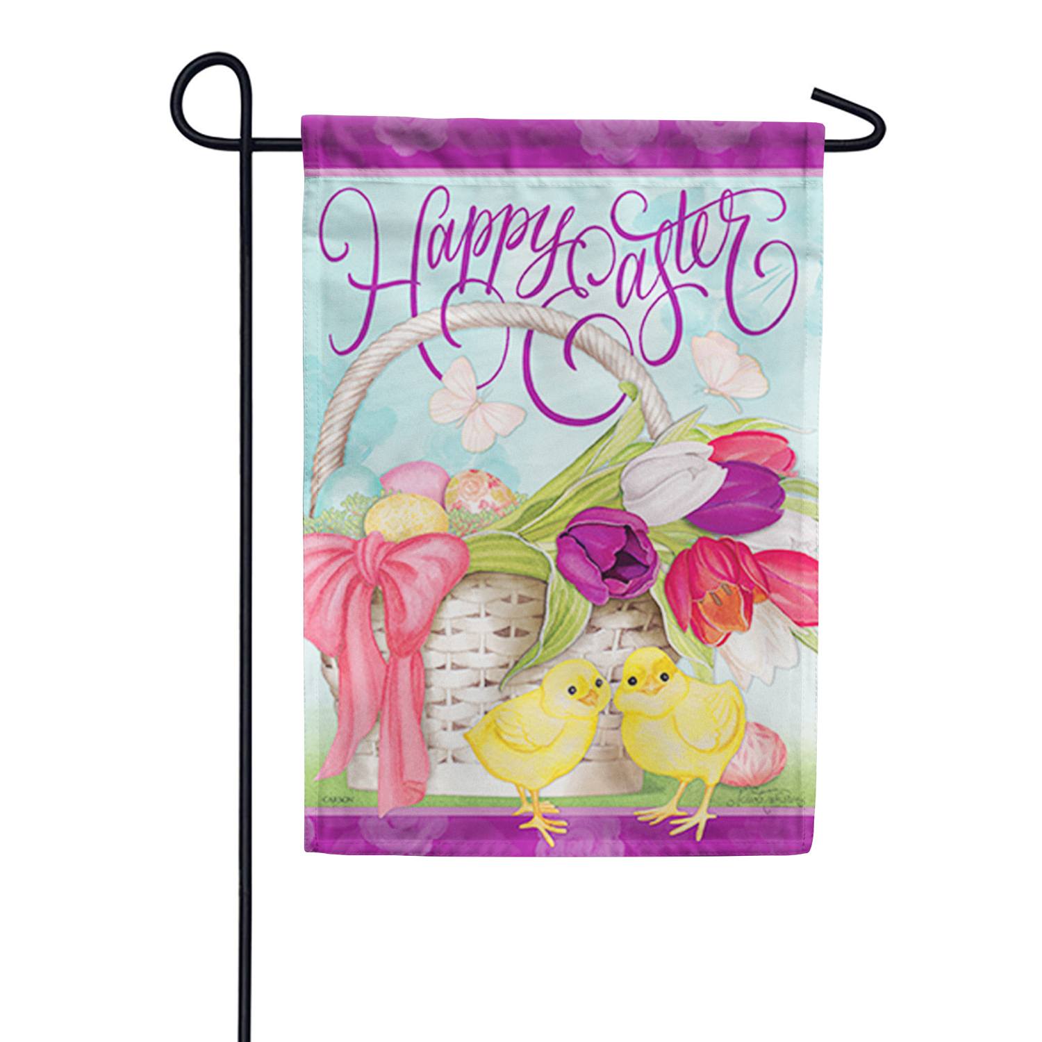 Tulips & Chicks Garden Flag