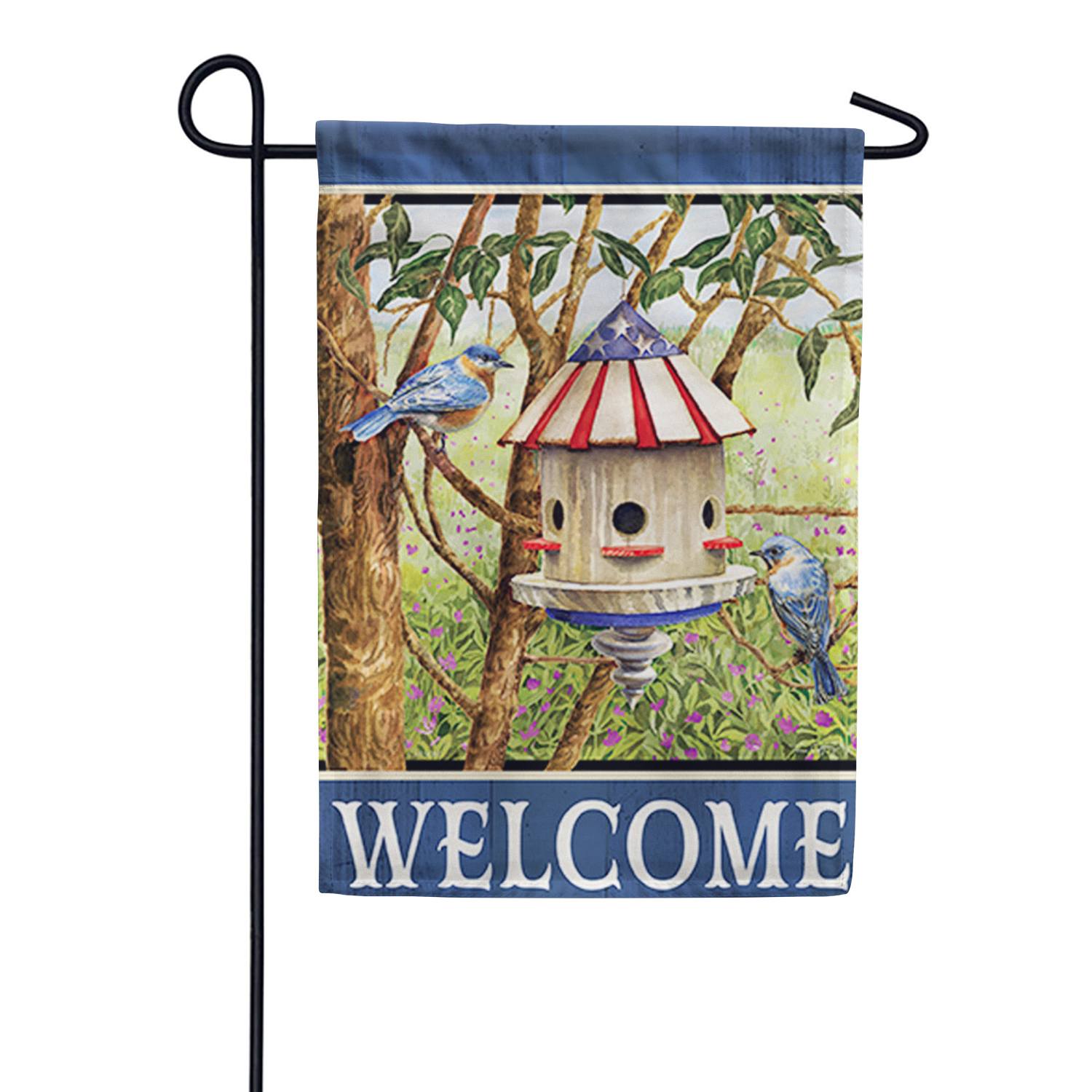 Bluebirds Welcome Garden Flag