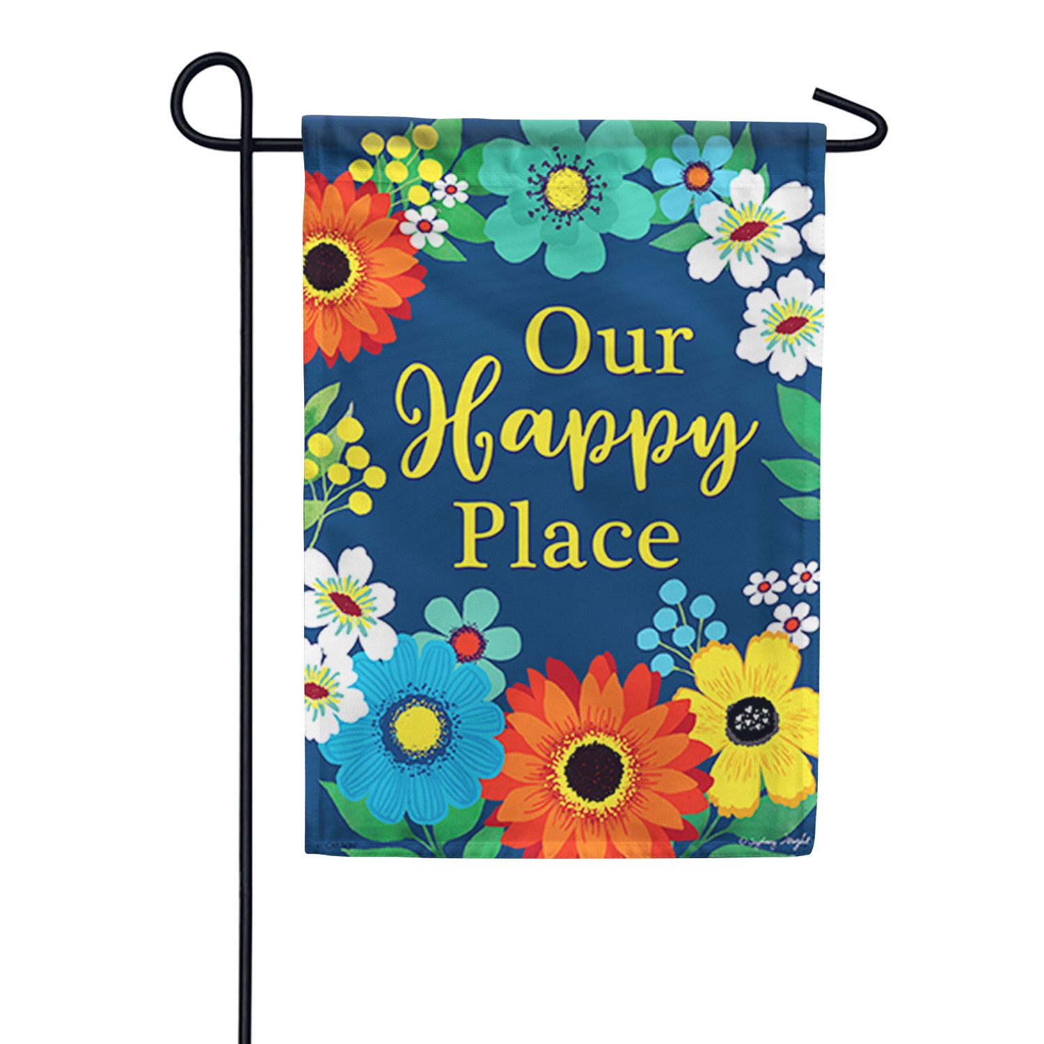 Happy Floral Garden Flag