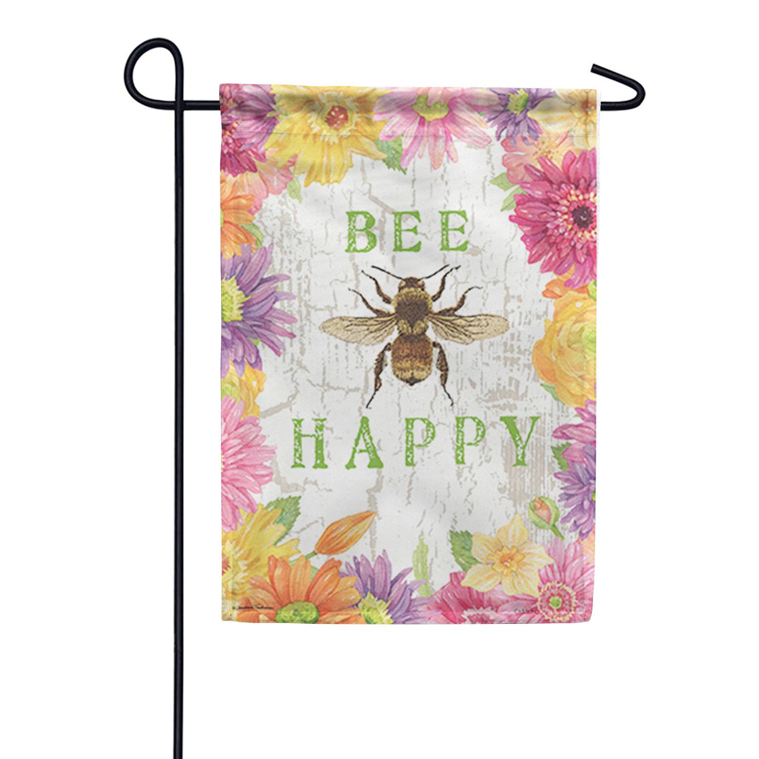 Bee Floral Dura Soft Double Sided Garden Flag