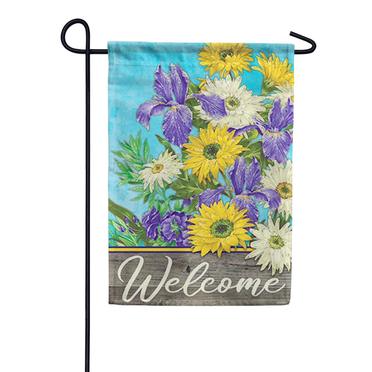 Iris Bouquet Glittertrends Garden Flag