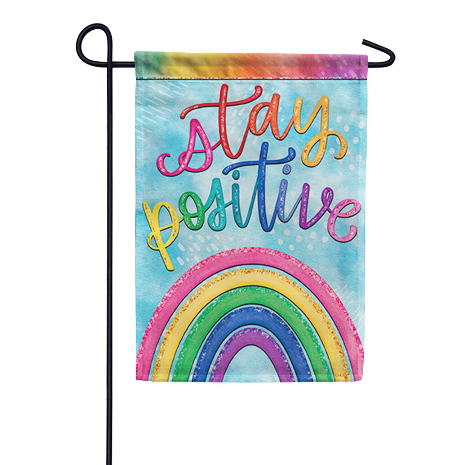 Positivity Glitter Trends Garden Flag