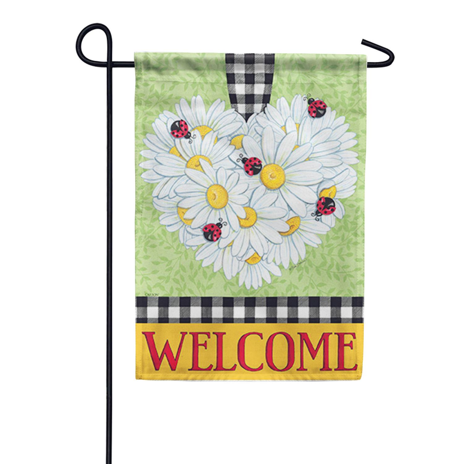 Daisy Heart Garden Flag