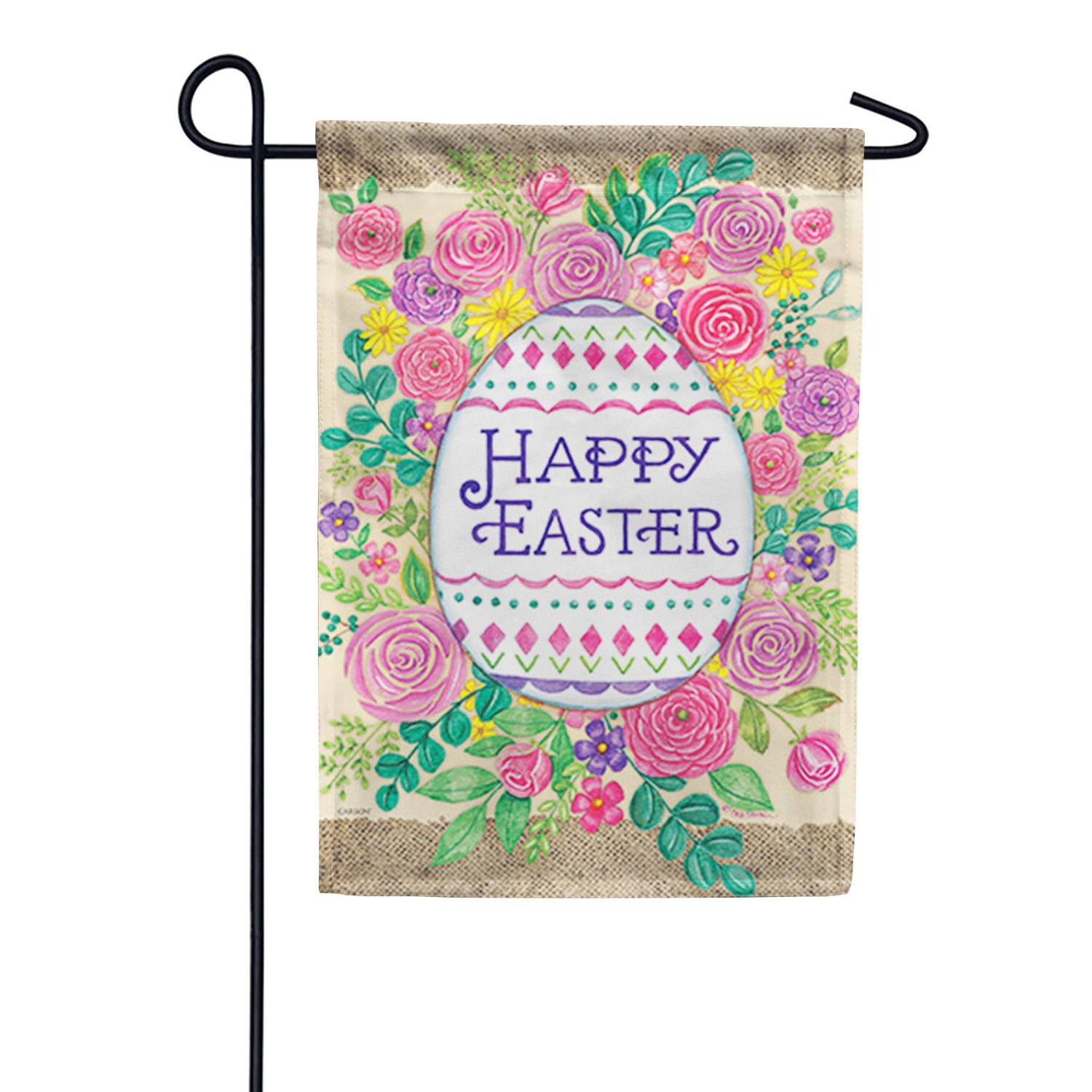 Egg Floral Garden Flag