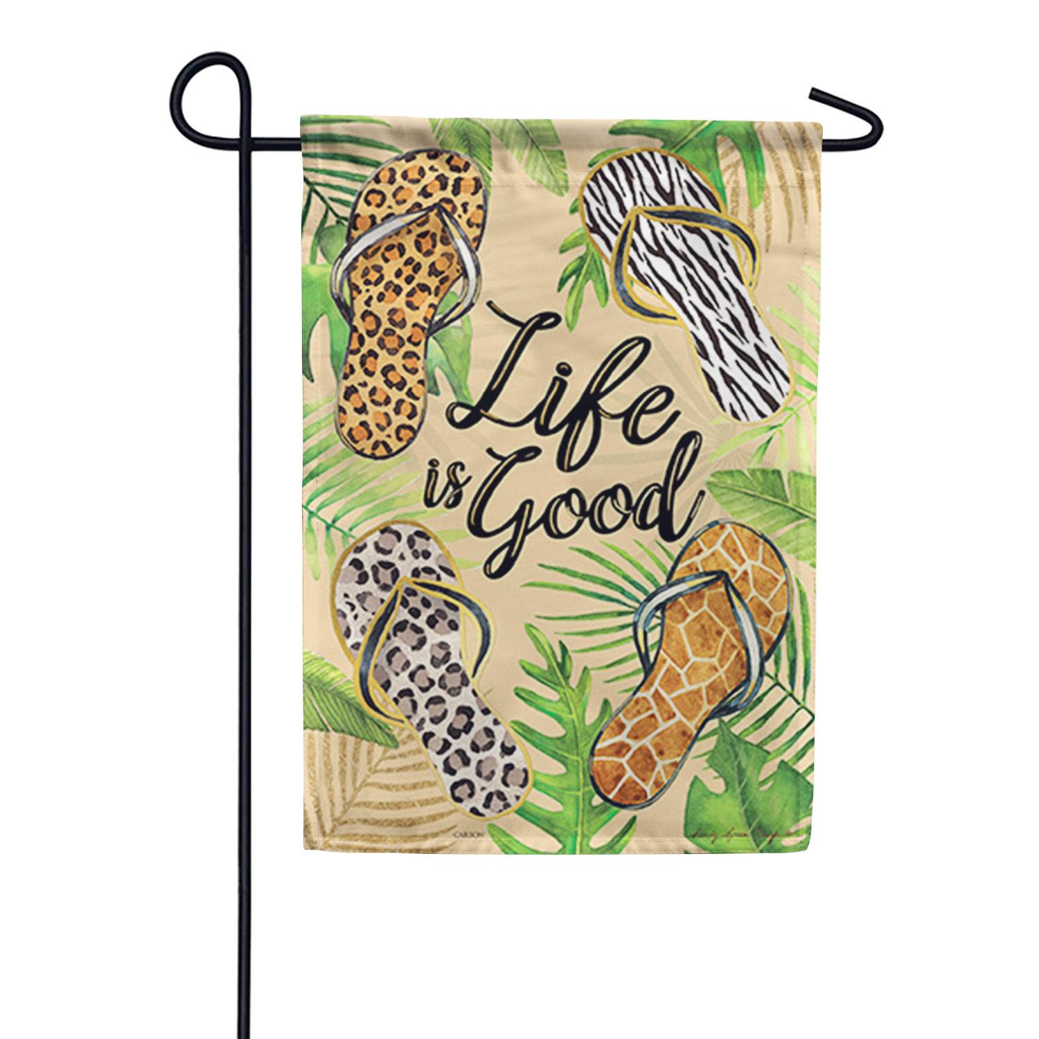 Flops & Palms Foil Accent Garden Flag