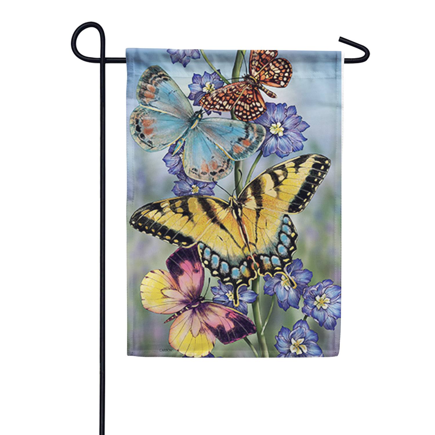 Winged Trio Foil Accent Garden Flag