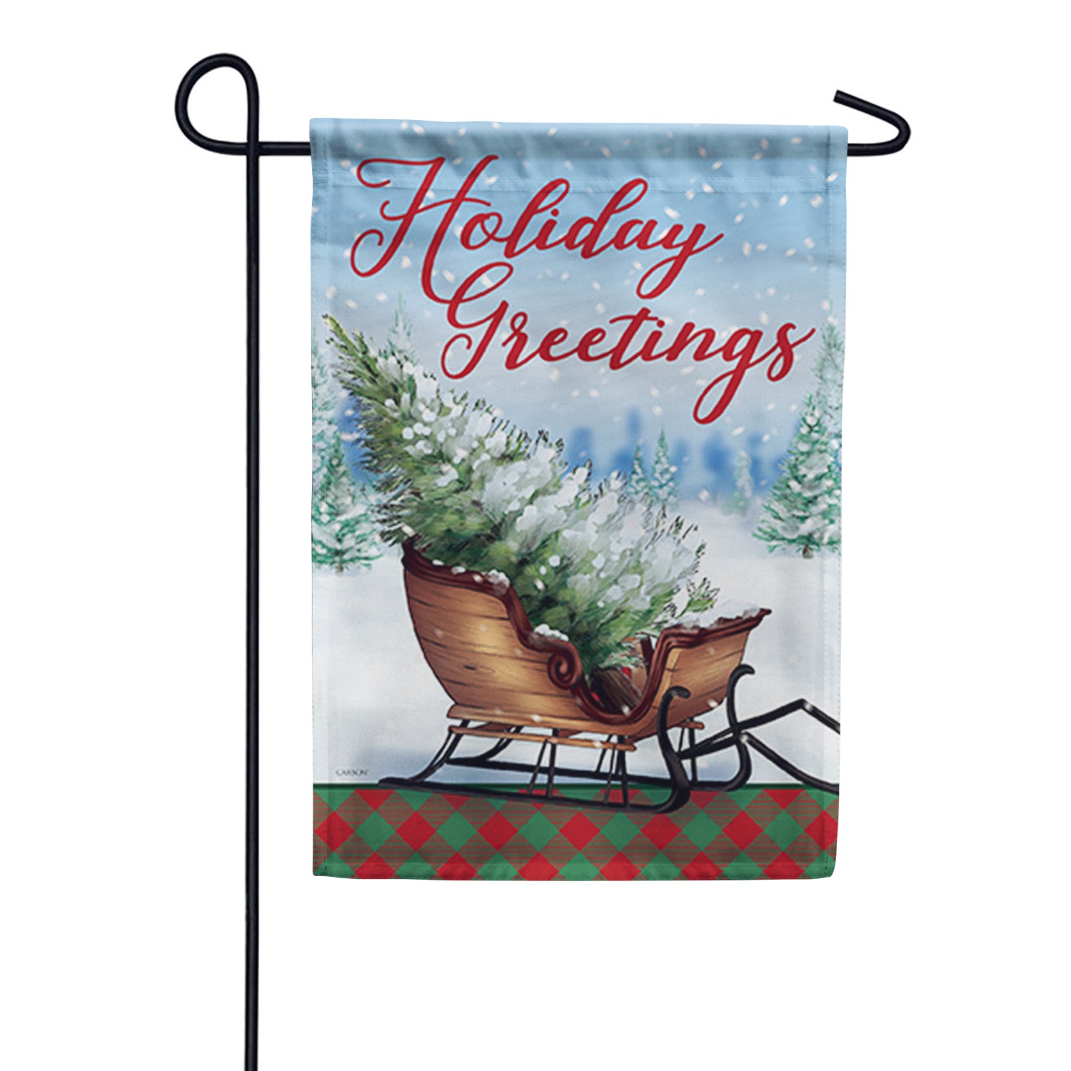 Carson Christmas Sleigh Garden Flag