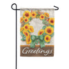 Sage Sunflower Wreath Garden Flag