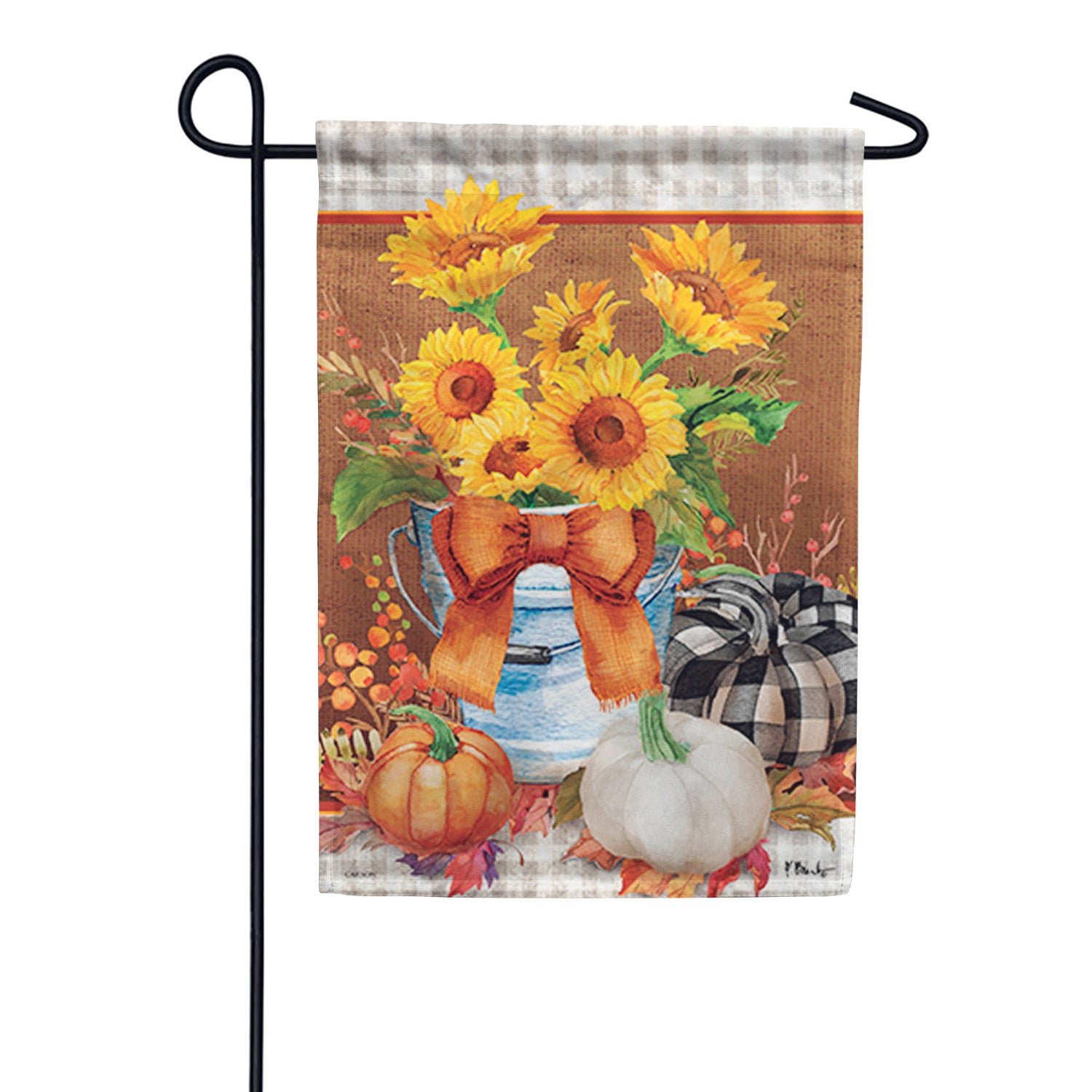 Sunflowers & Gingham Garden Flag