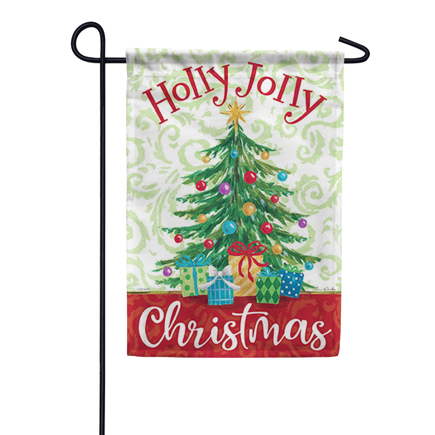 Holly Jolly Tree Garden Flag