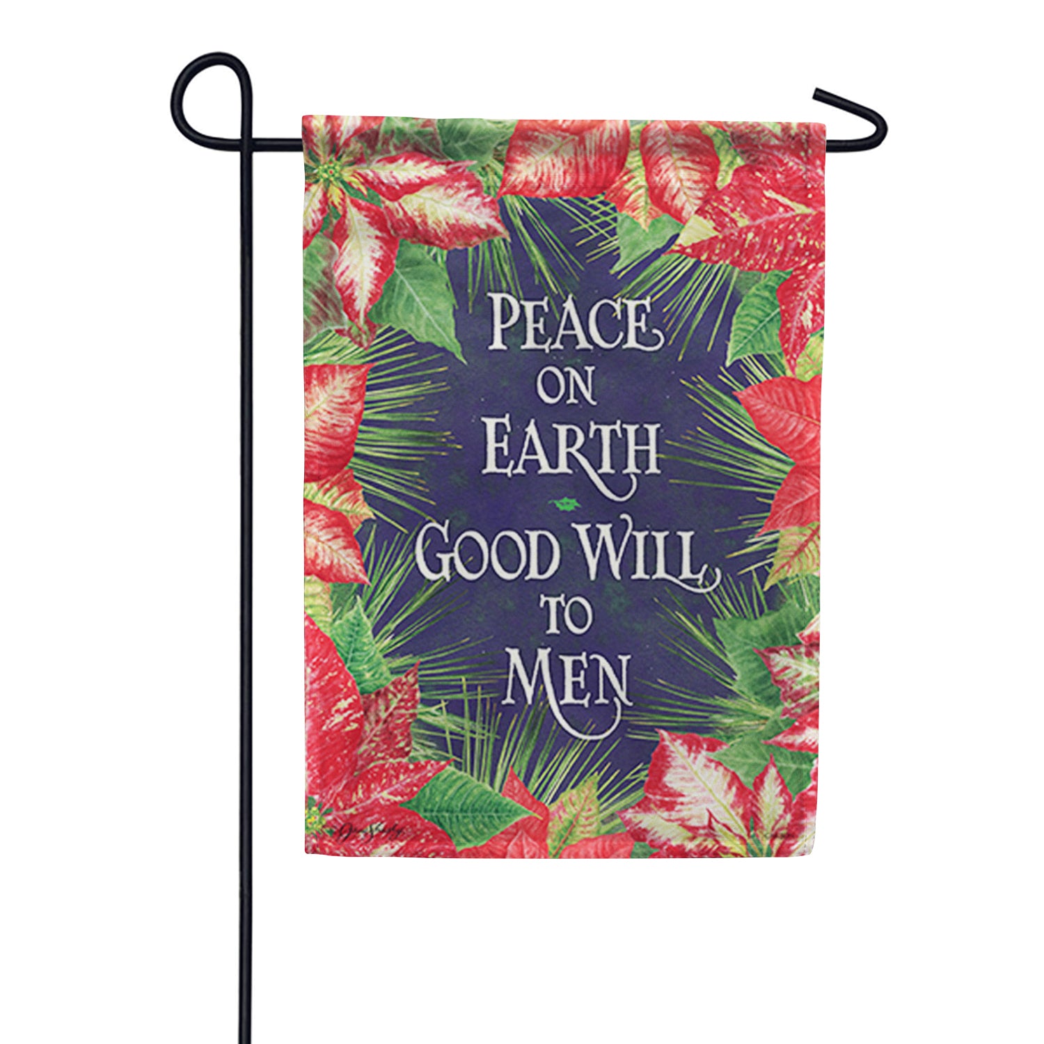 Poinsettia Frame Garden Flag