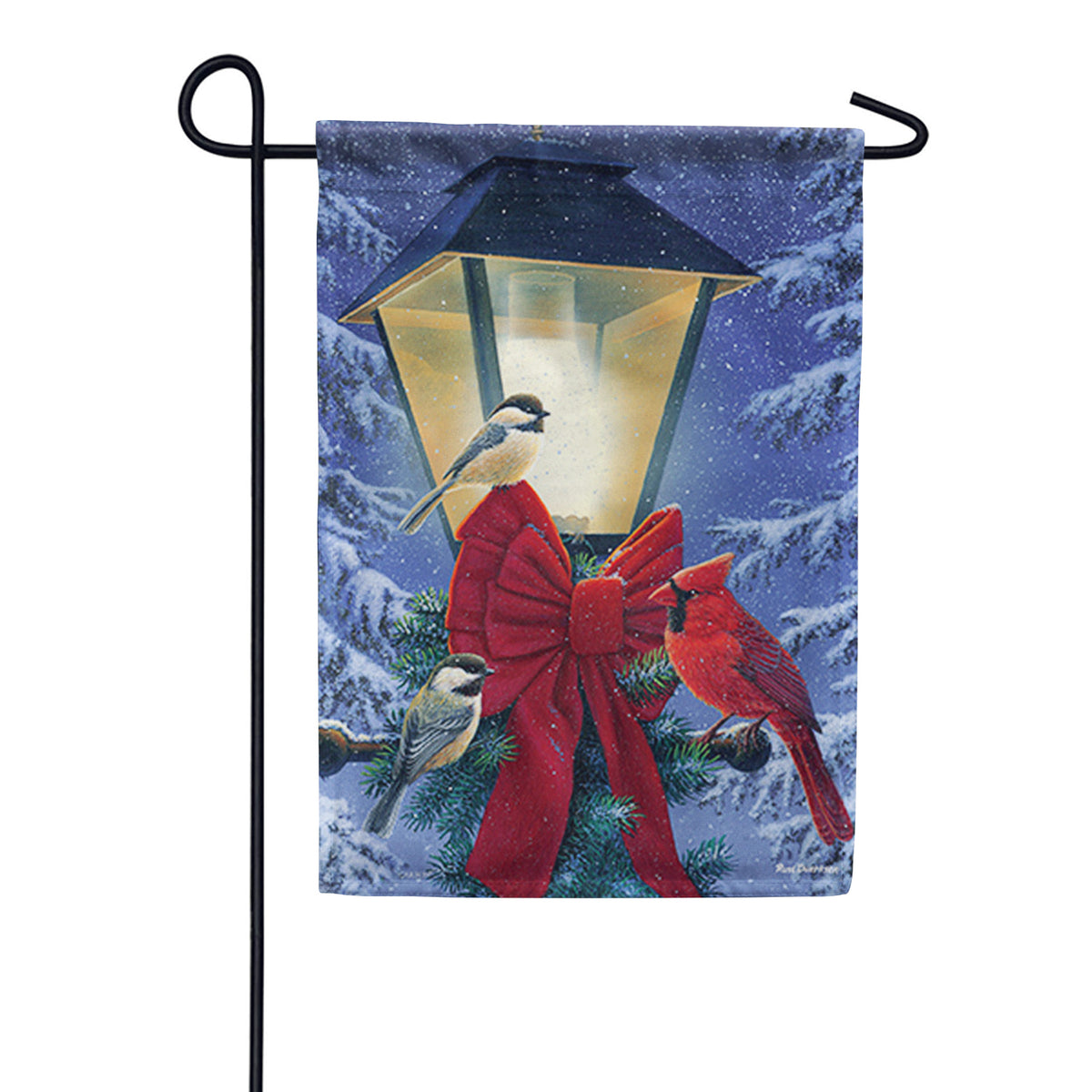 Holiday Night Light Garden Flag
