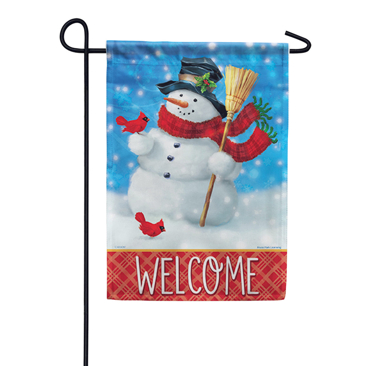 Blustery Snowman Garden Flag