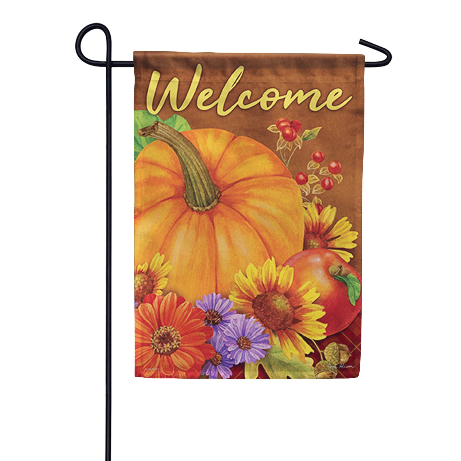 Fall Fruit & Flowers Garden Flag