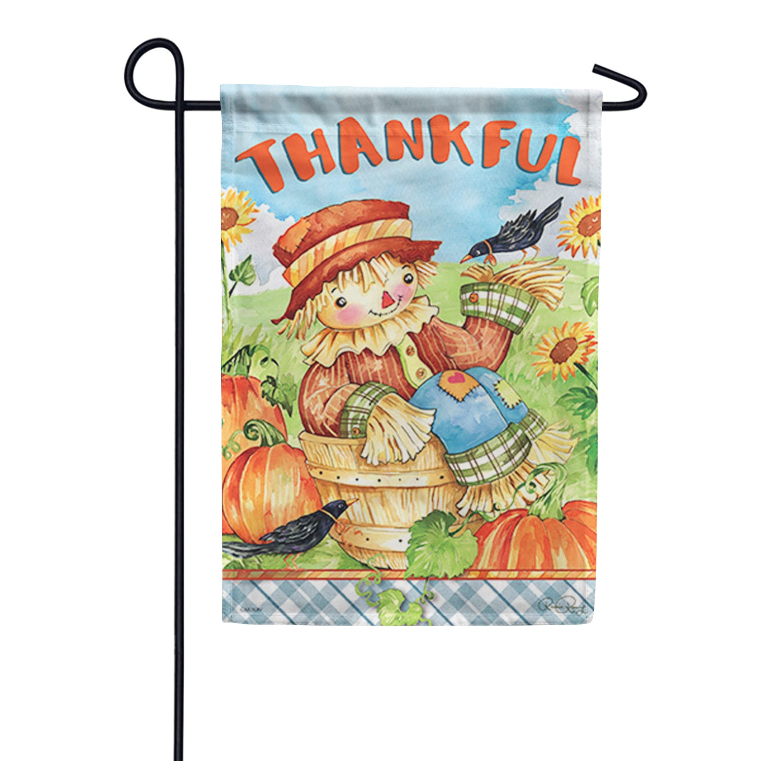 Scarecrow Basket Garden Flag