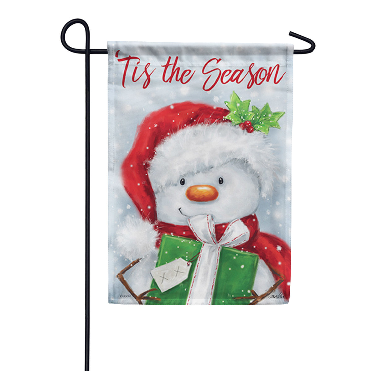 Tis the Season Snowman Garden Flag