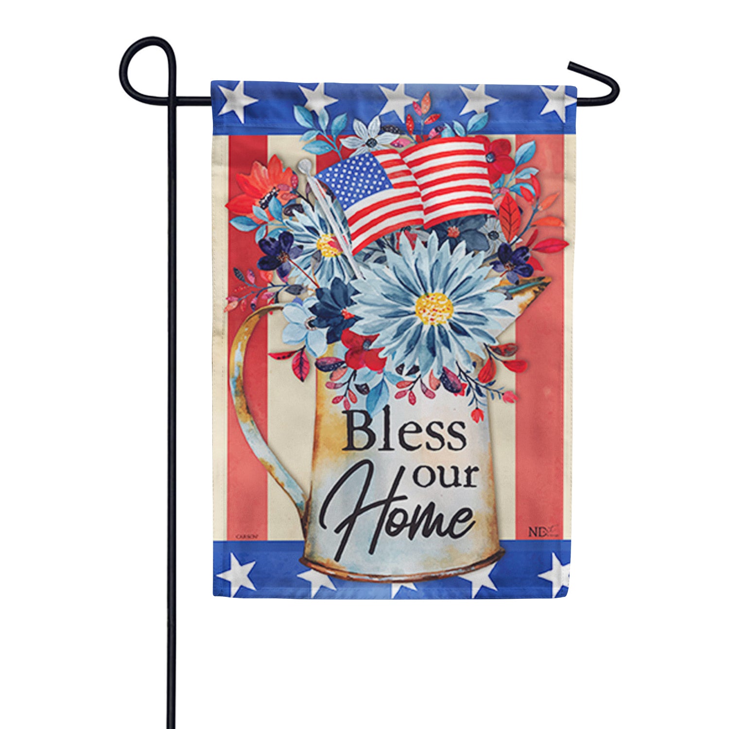 Americana Floral Home Garden Flag