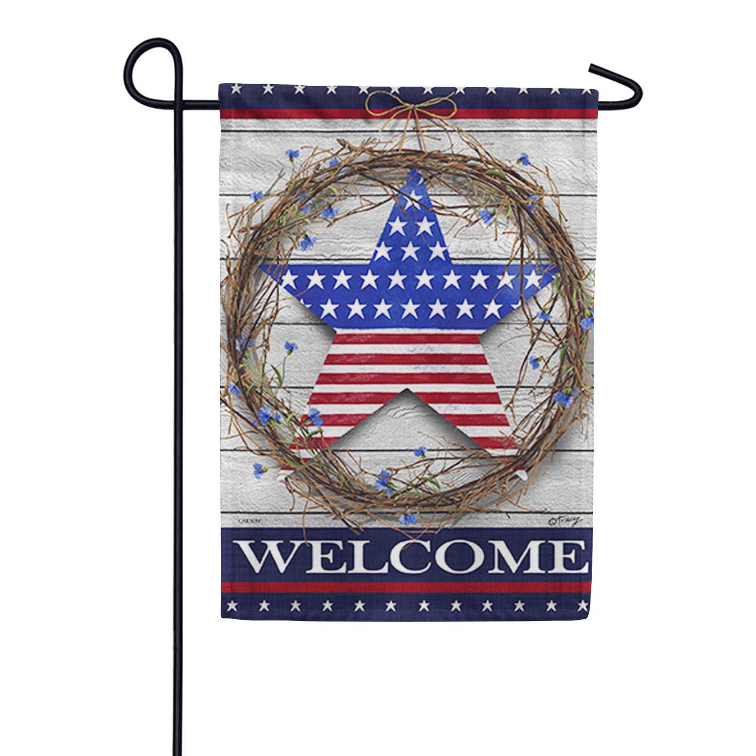 Welcome Wreath Garden Flag