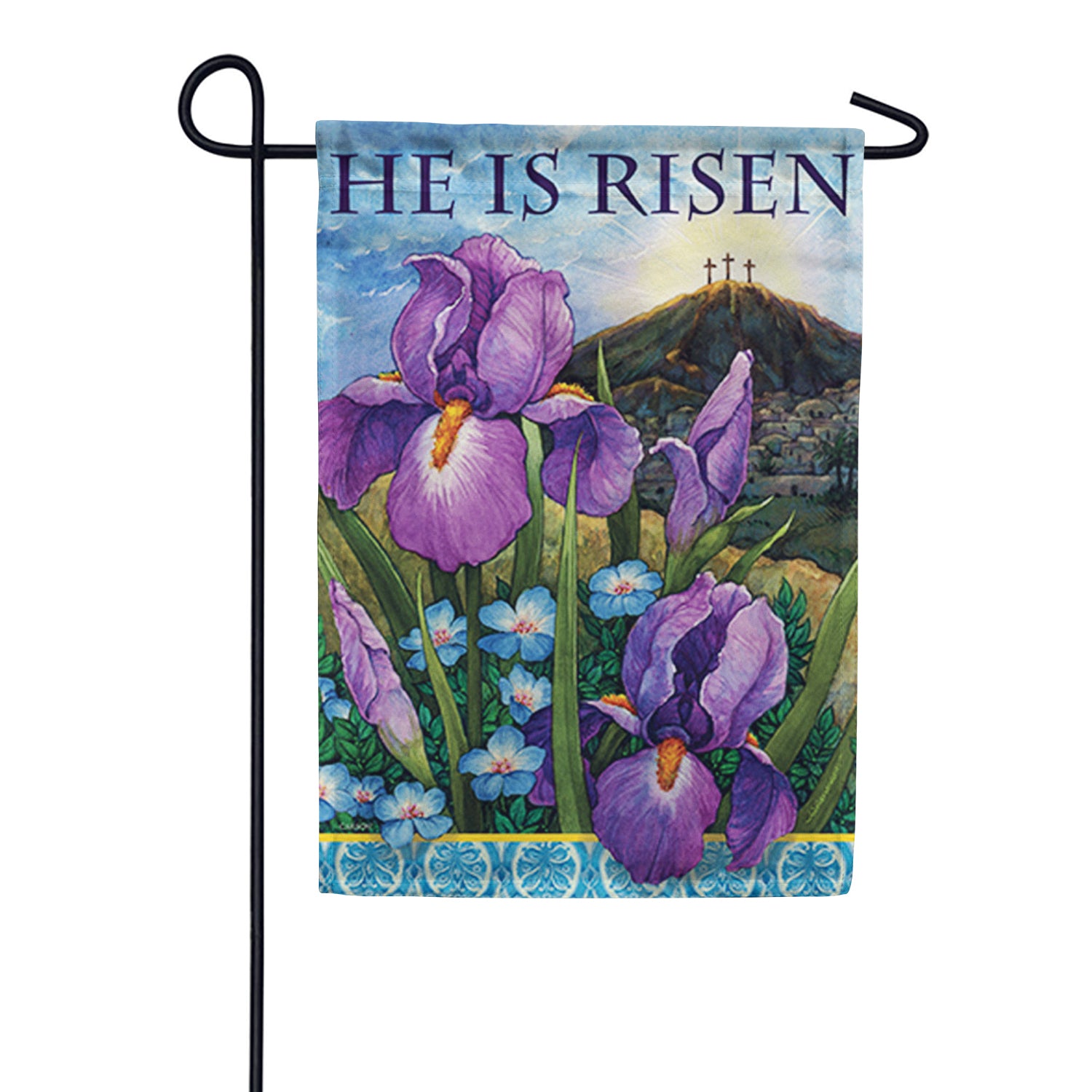 Easter Iris Garden Flag