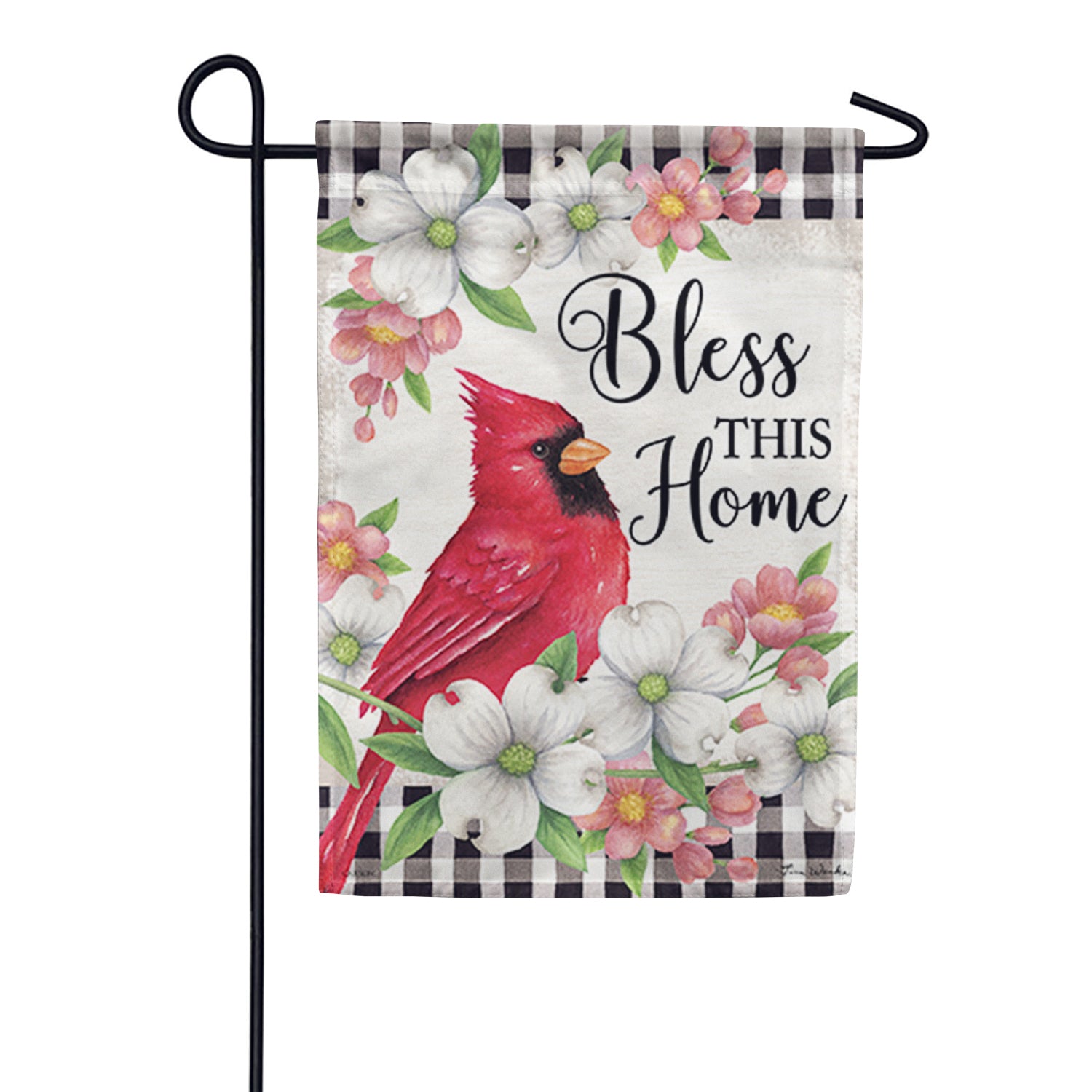 Cardinal & Dogwoods Double Sided Garden Flag