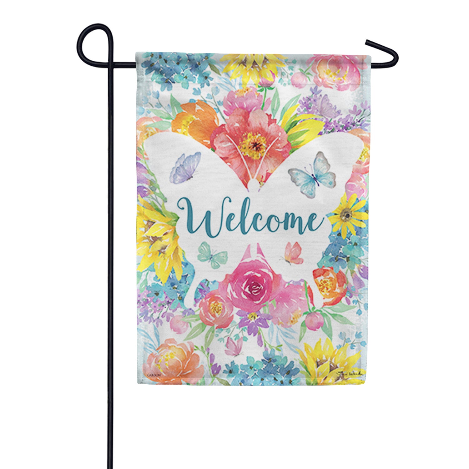 Carson Butterfly Welcome Double Sided Garden Flag