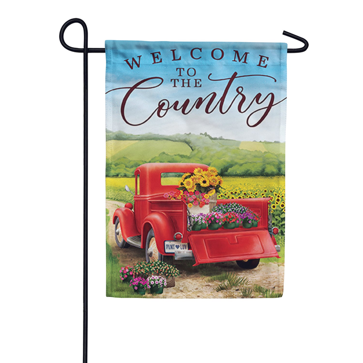 Fresh Flower Truck Double Sided Garden Flag