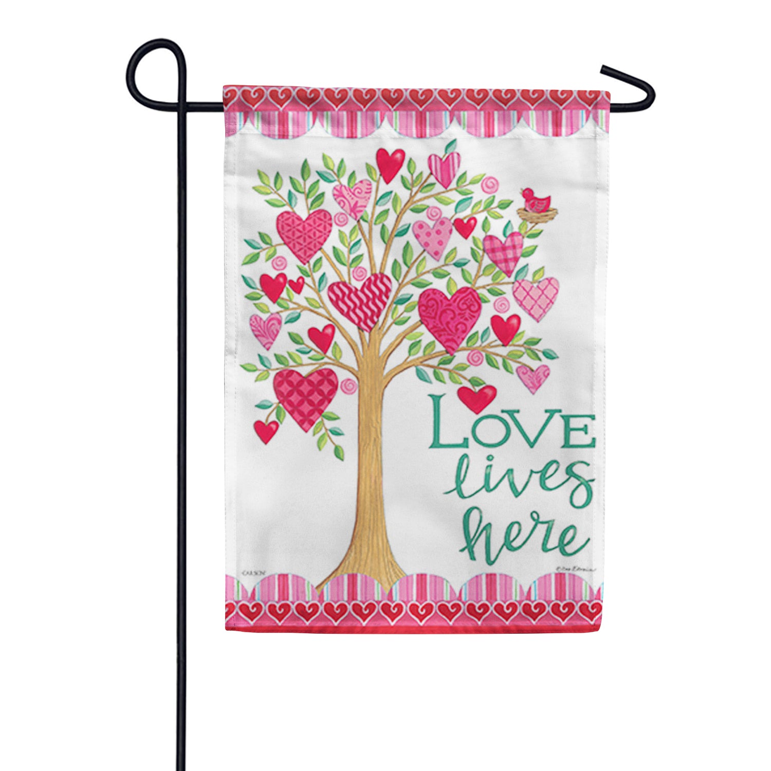 Love Lives Here Double Sided Garden Flag