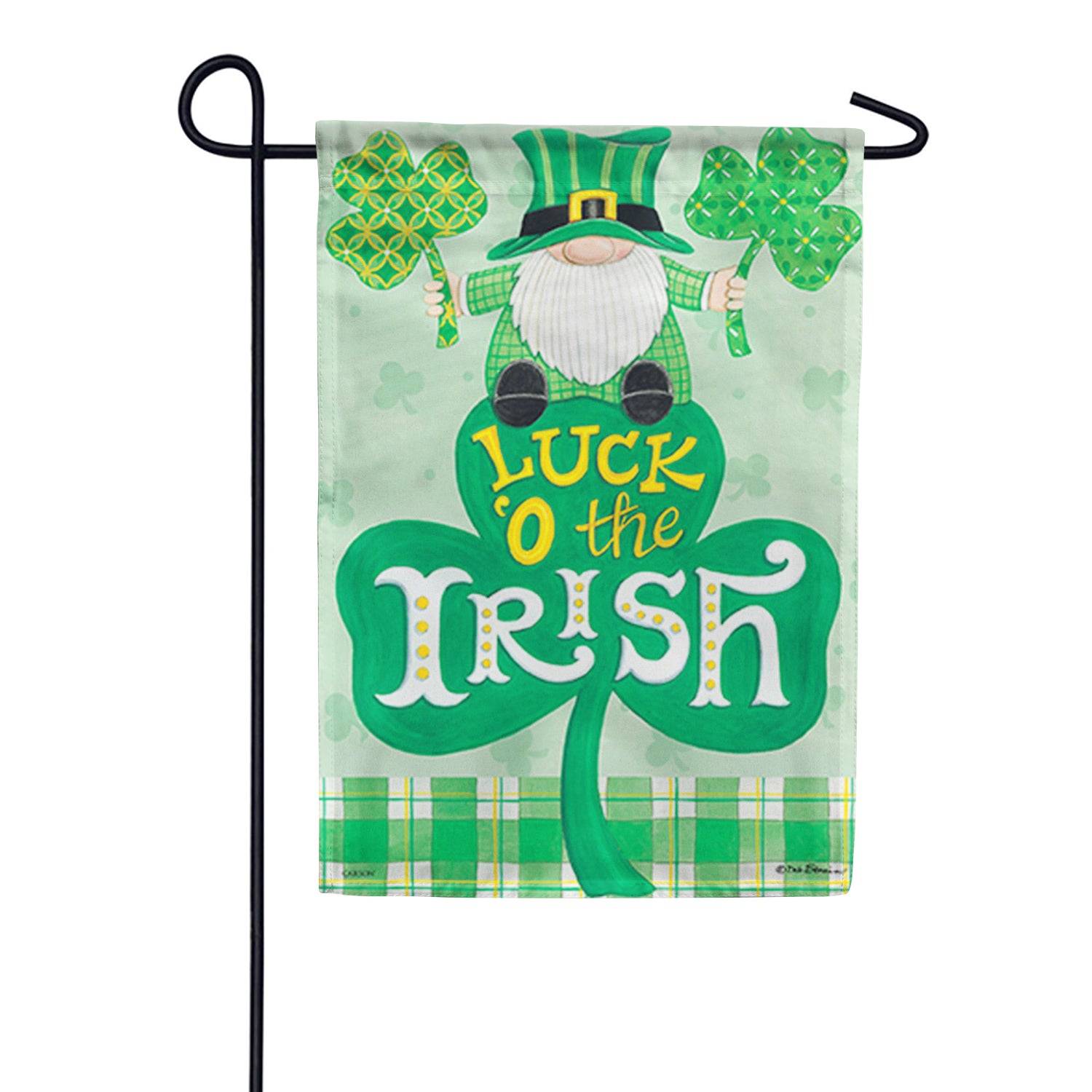 Irish Gnome Lucky Glitter Trends Garden Flag