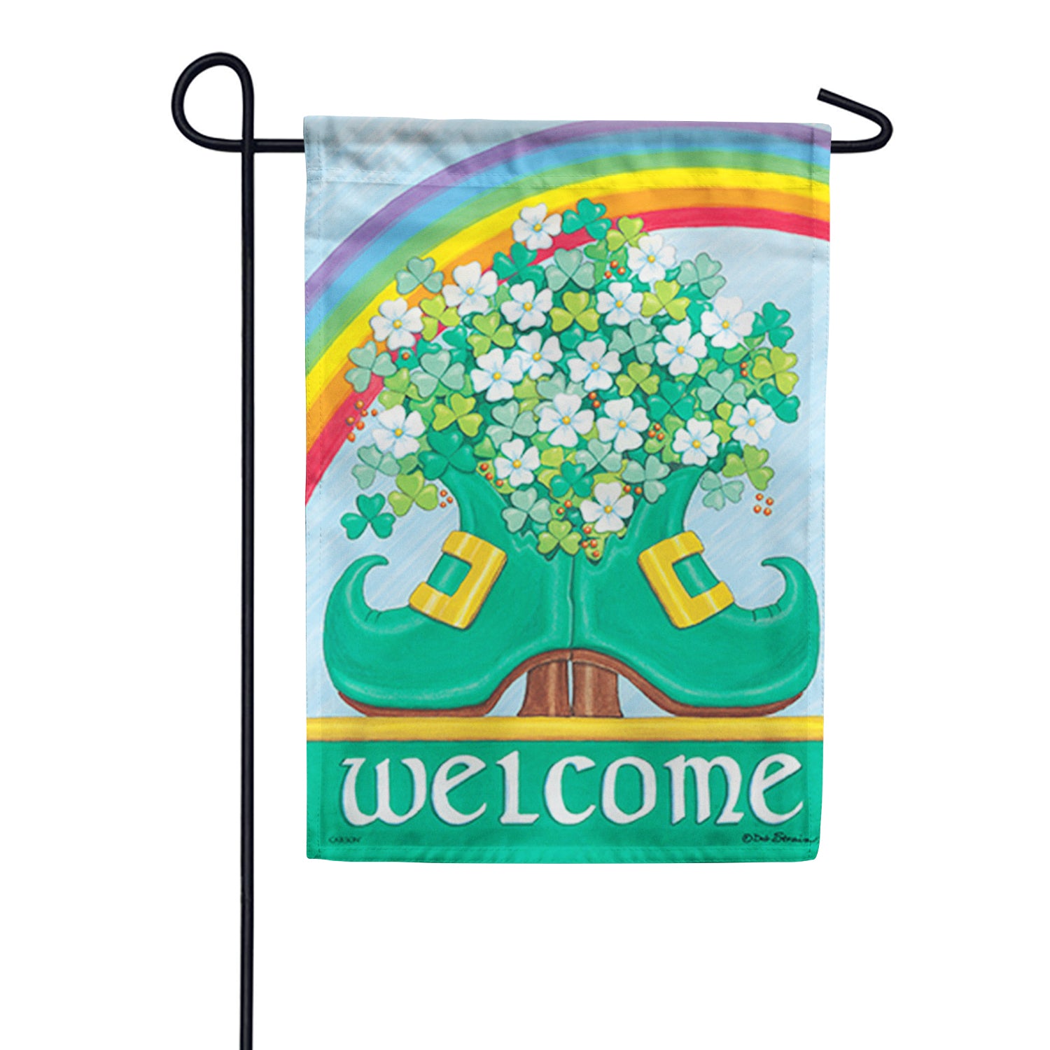 Shamrock Shoes Double Sided Garden Flag