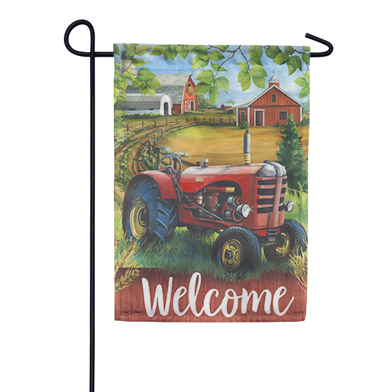 Farm Tractor Double Sided Garden Flag