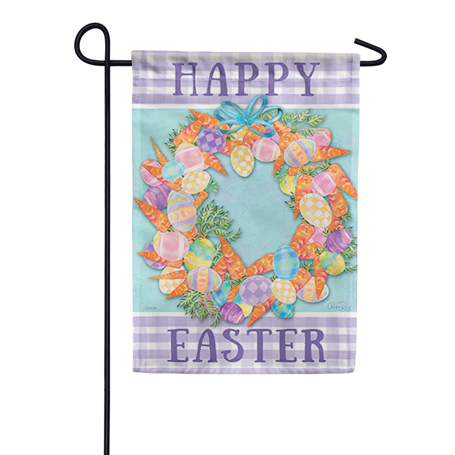 Carrot Wreath Easter Garden Flag