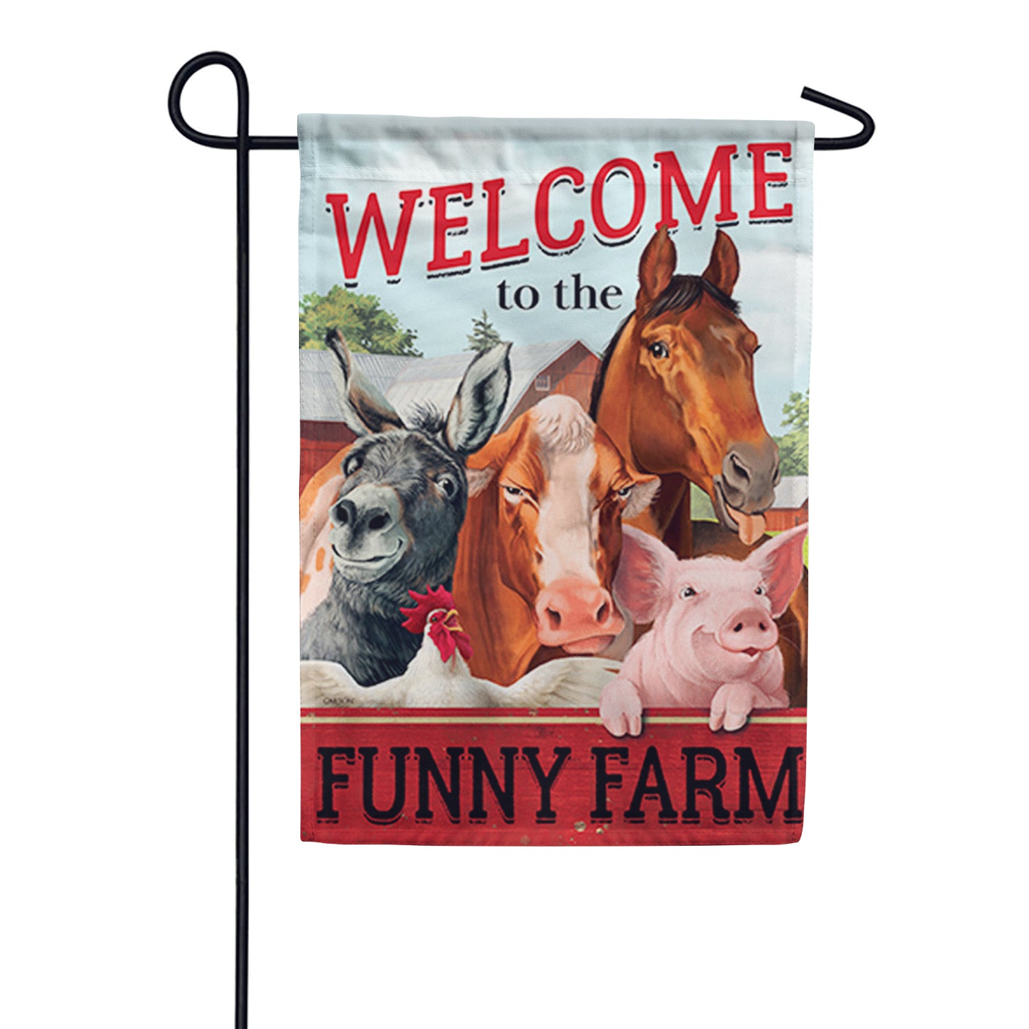 Funny Farm Welcome Garden Flag