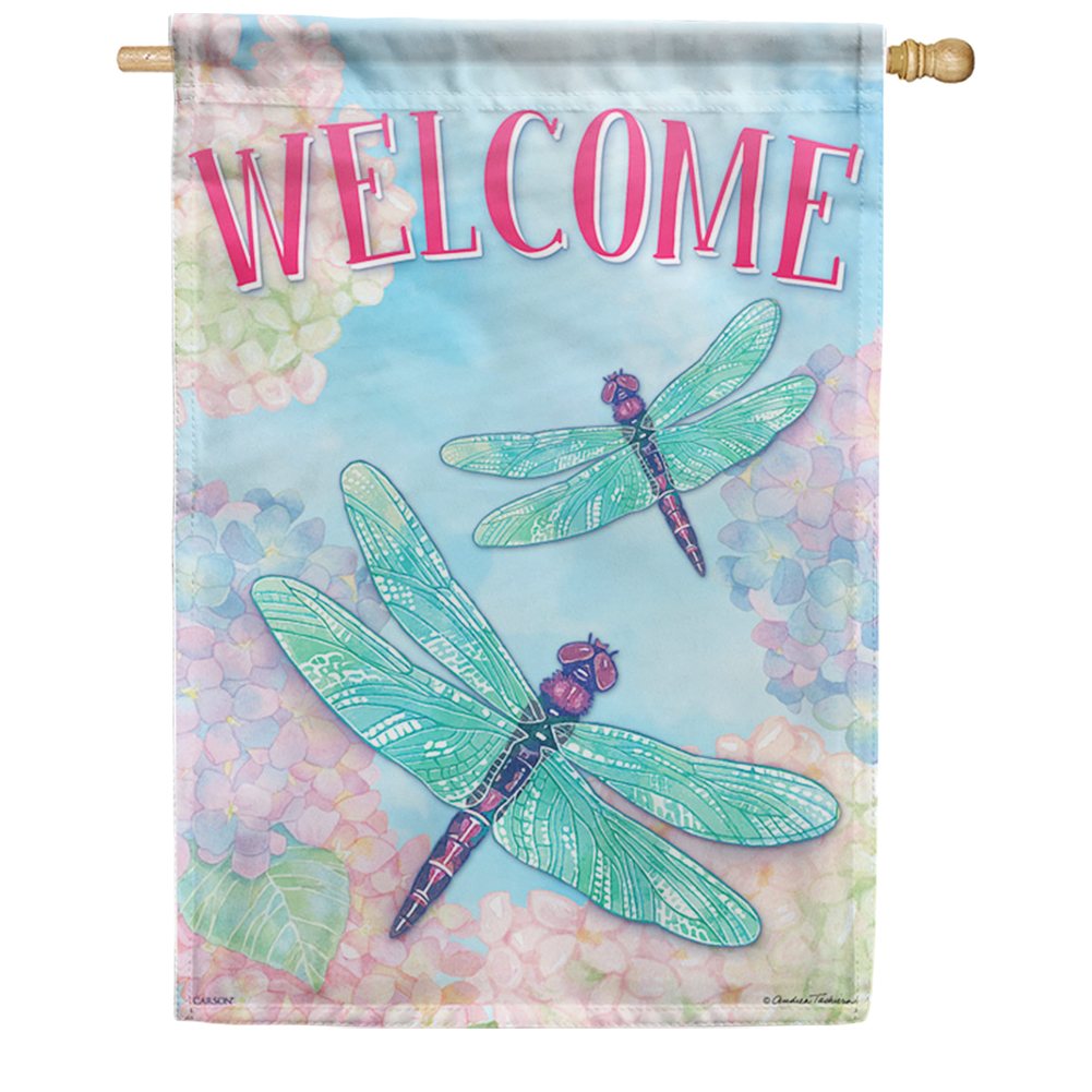 Dragonfly Duo Double Sided House Flag