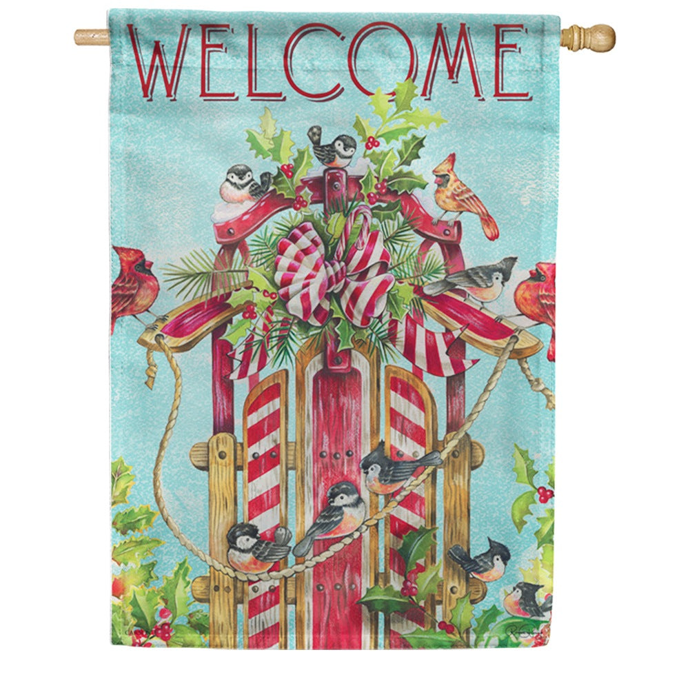 Songbird Sled Double Sided House Flag