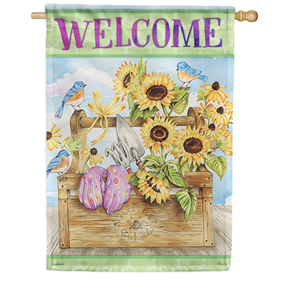 Sunflower Toolbox Double Sided House Flag