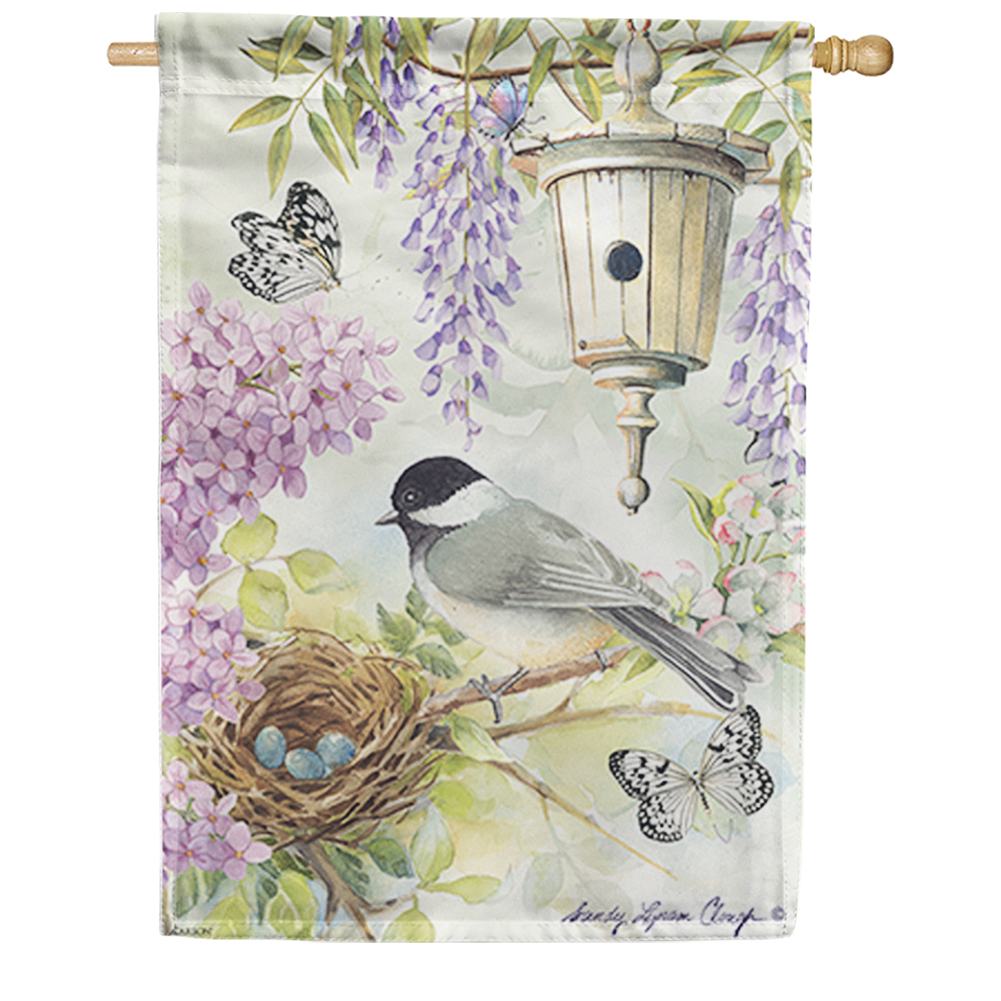 Chickadee Birdsong Double Sided House Flag