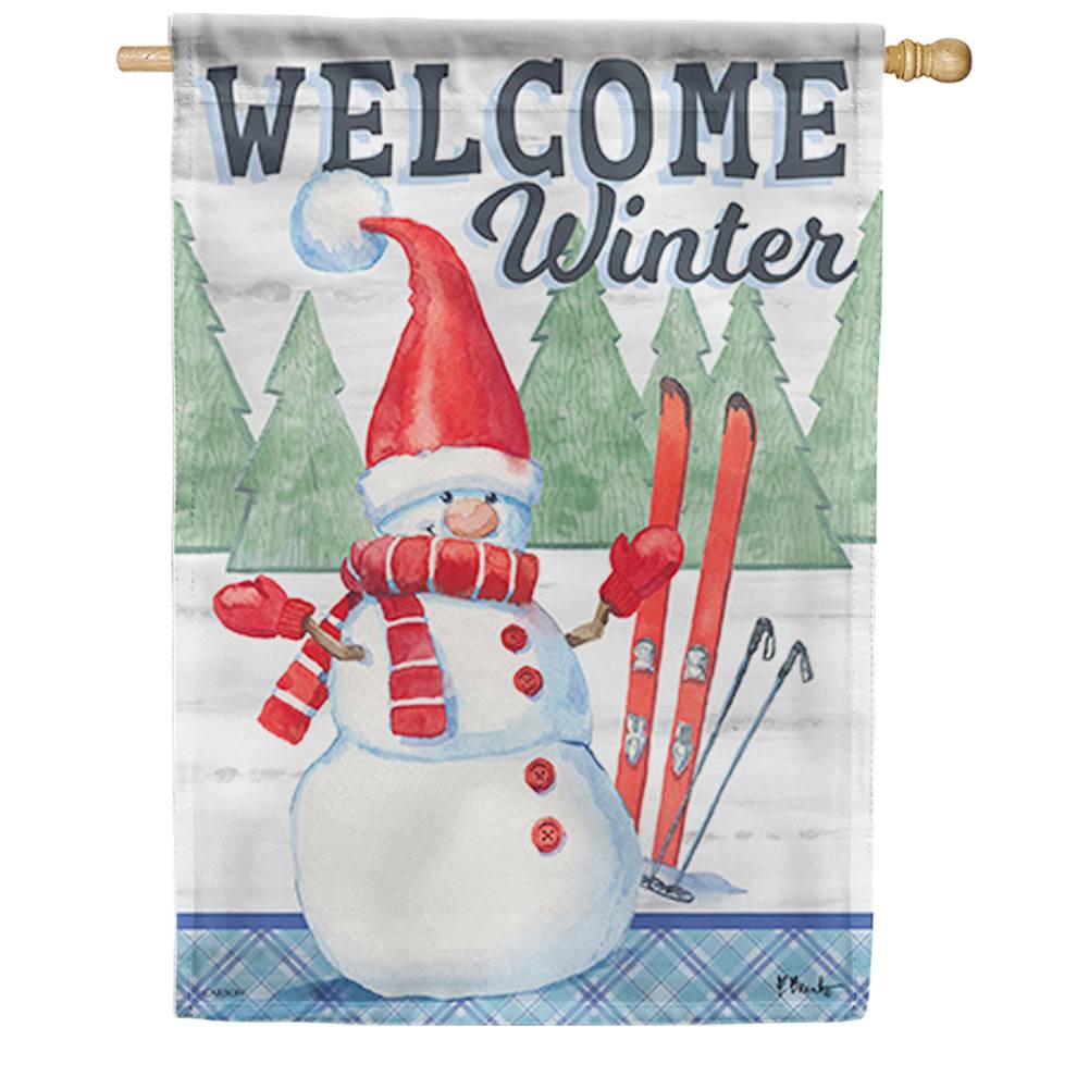 Winter Fun Welcome House Flag