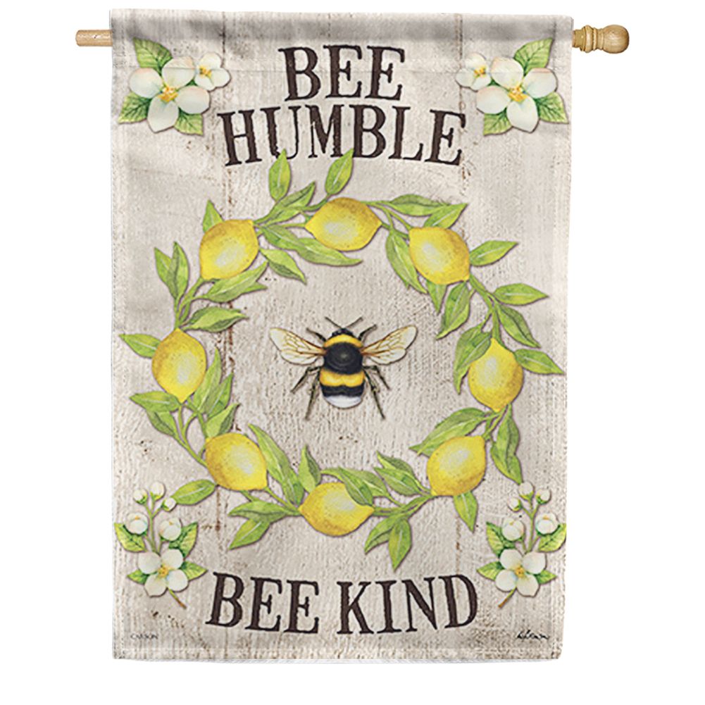 Bee Lemon Wreath Dura Soft Double Sided House Flag