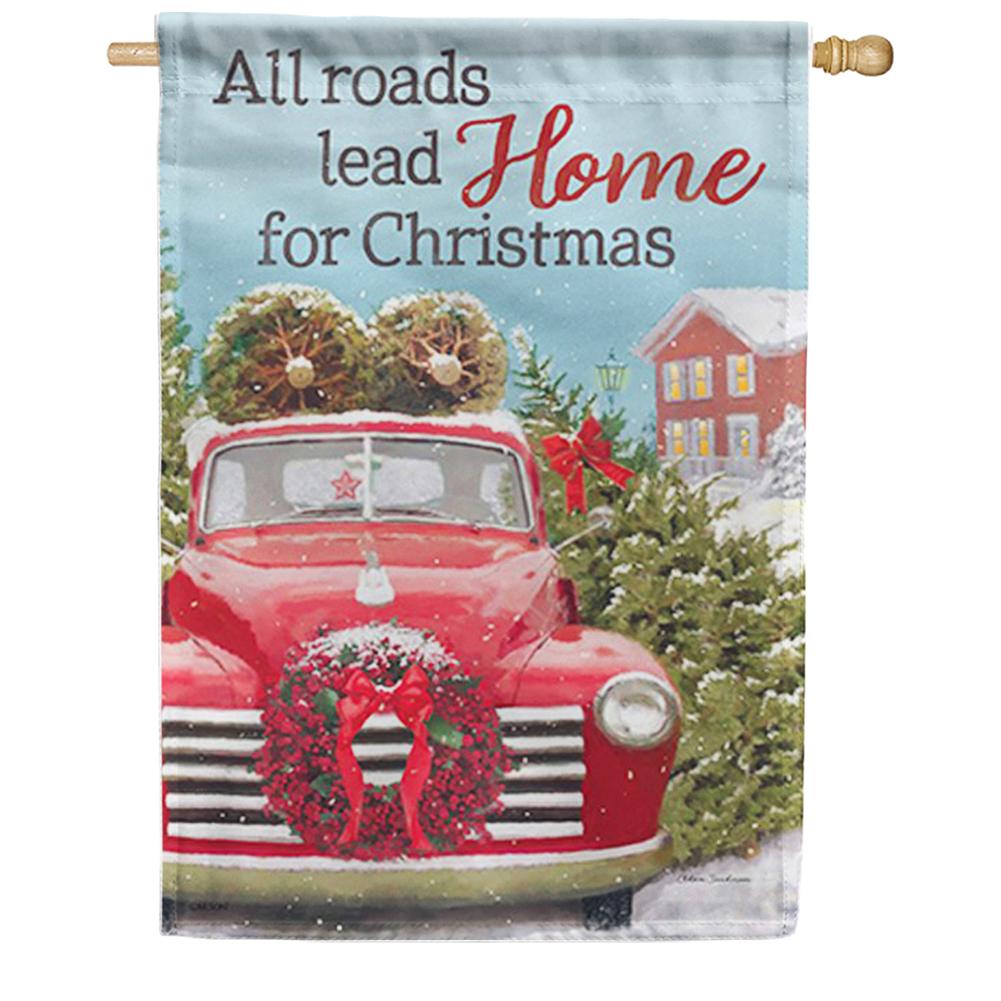 Christmas Tree Delivery Double Sided House Flag