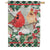 Cardinals In Holly Double Sided House Flag